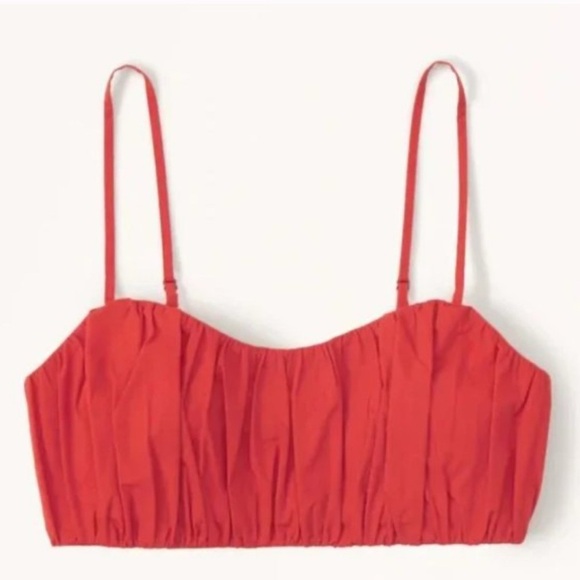 Abercrombie & Fitch Ruched Tiny Set Top Red Orange Color Size Small - Picture 1 of 5
